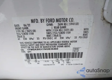 2022 Ford Explorer St-Line z USA, uszkodzony, nr VIN 1FMSK8KH1NGB36460